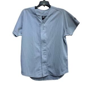 New Tag Team Uniform Youth XL Gray Button Down Baseball Short Sleeve Jersey
